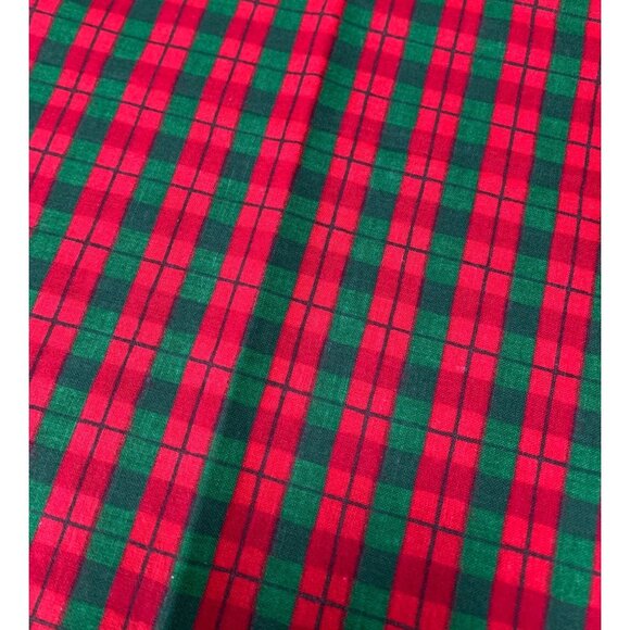 Vintage Red & Green Plaid Fabric Material 1/2 Yard x 36 Inches - Picture 2 of 4